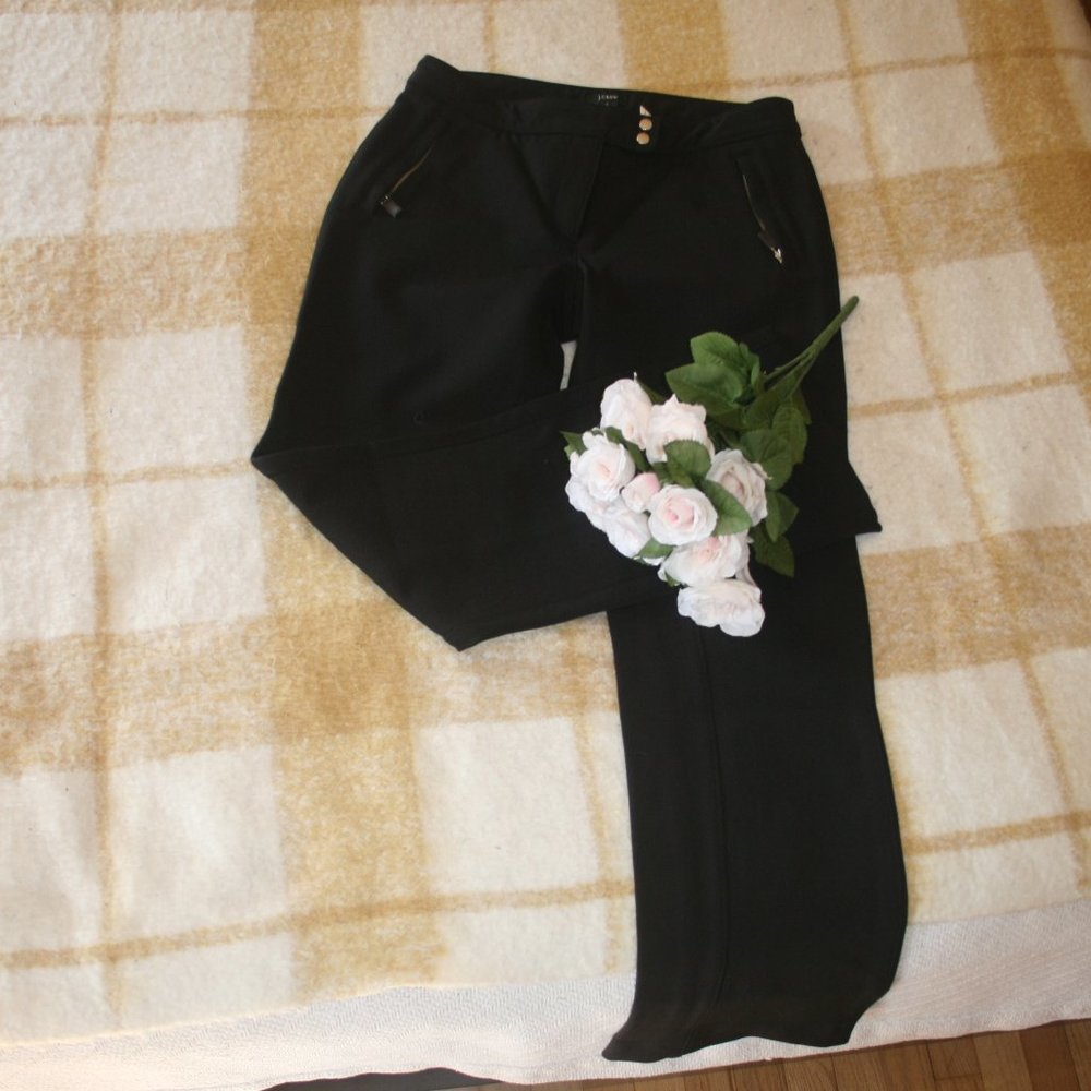 BLACK JERSEY CANVAS "RIDER STYLE" PANTS SZ 6